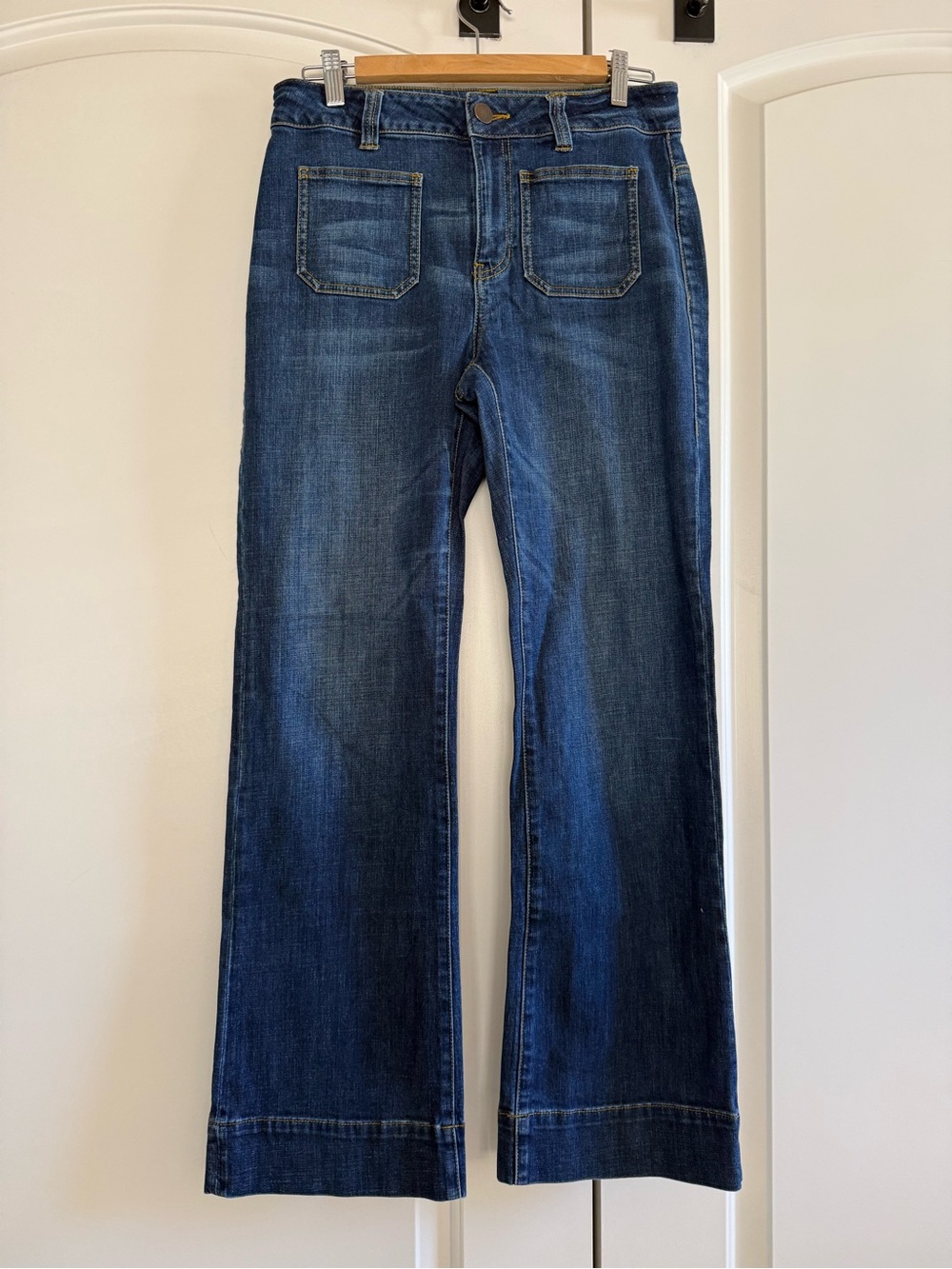 CAbi Women's Dark Blue Flare Jeans with Patch Pocket - Picture 3 of 4